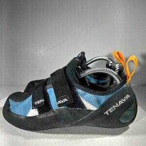 Tenaya M4 Tech Womens Size 10.5 Climbing Shoes Black Blue Sneakers Rock Straps